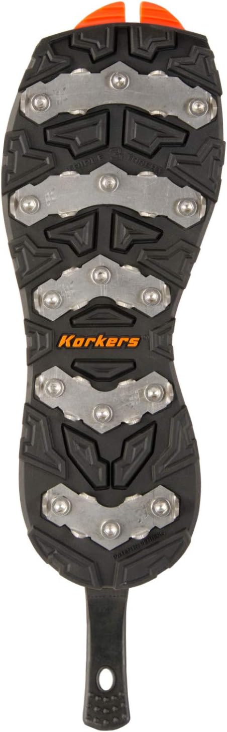 Korkers Triple Threat - Ice Claw Bar Sole - Black/Orange - M 8.5-9.0 W 10.0-10.5