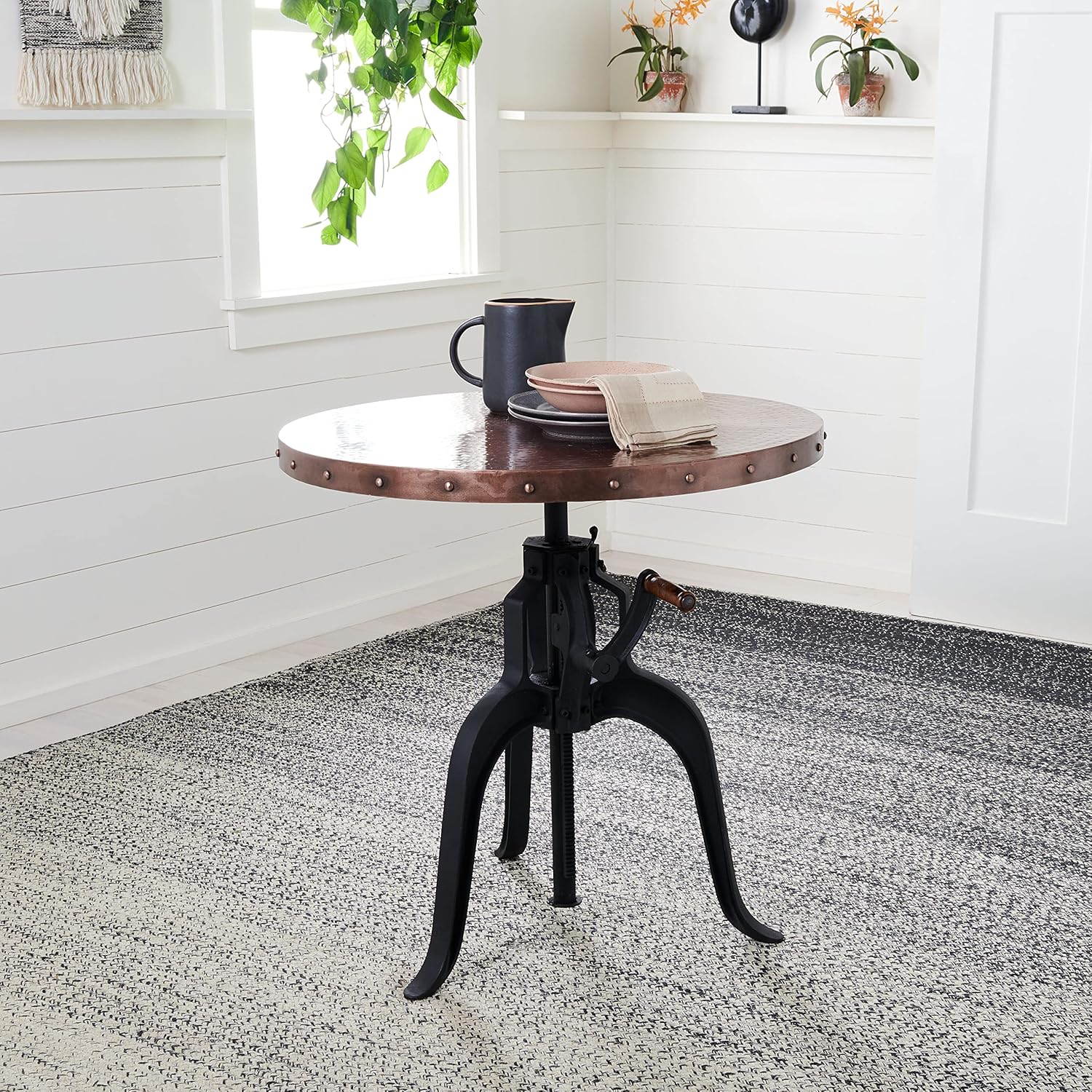 Safavieh Home Collection Nesta Black + Copper Crank Table