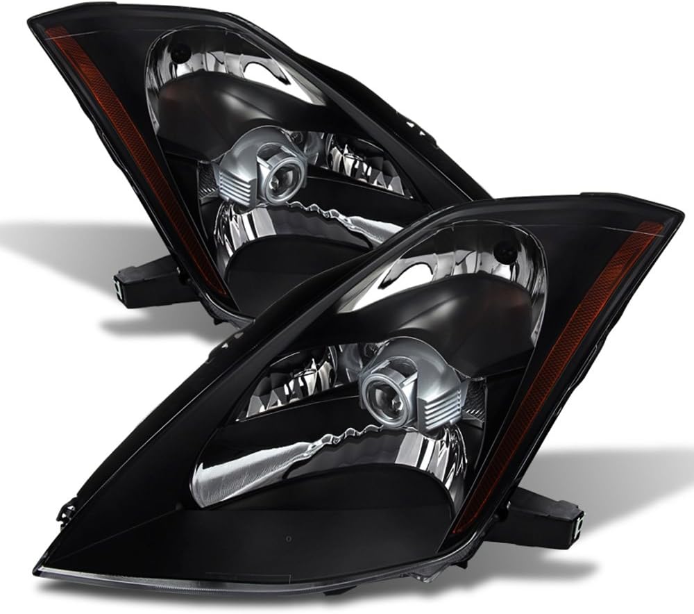 ACANII - For Black Headlamps 2003 2004 2005 Nissan 350Z Z33 Fairlady [HID D2S Model] Headlights Driver + Passenger Side