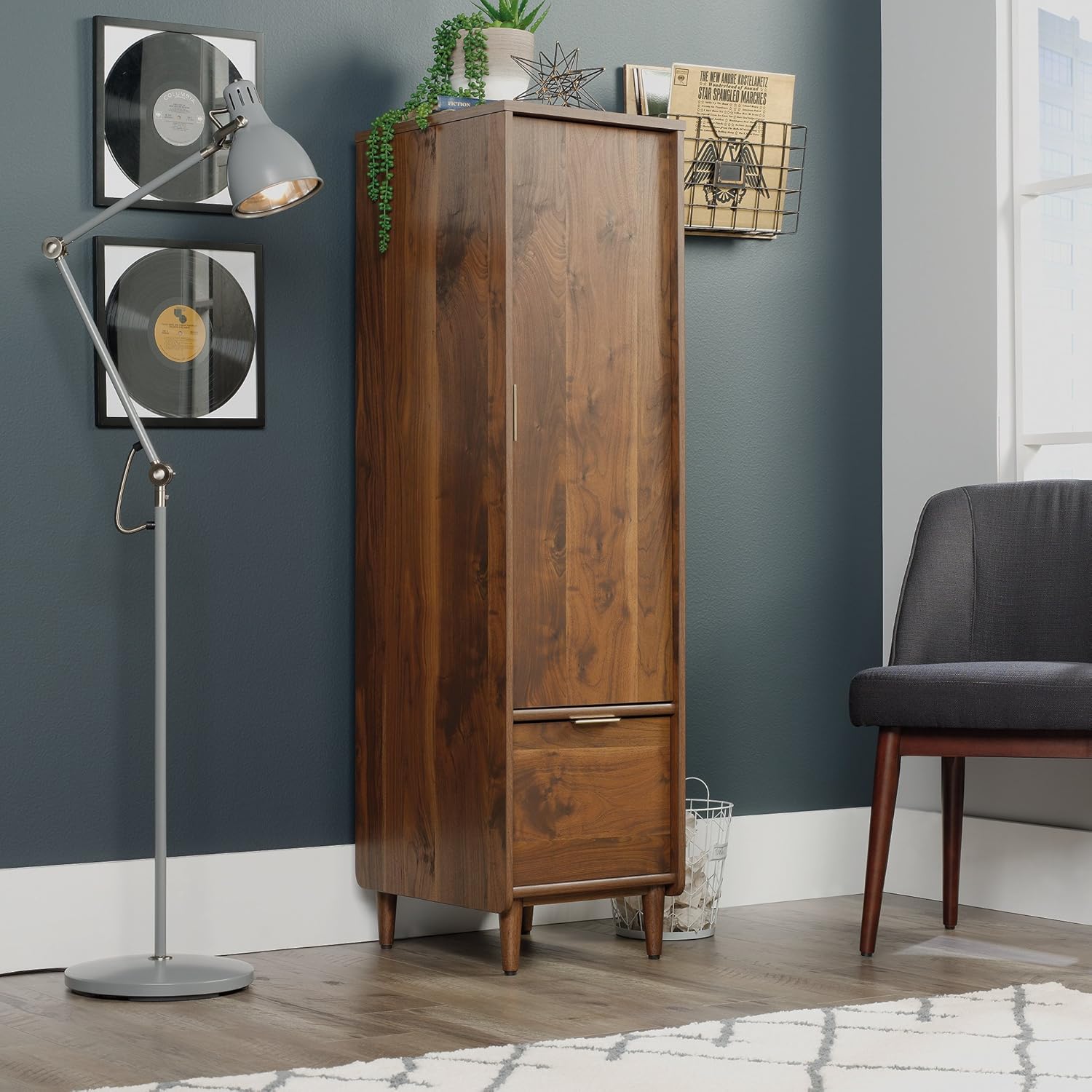 Sauder Clifford Place Storage Cabinet with File, Grand Walnut Finish