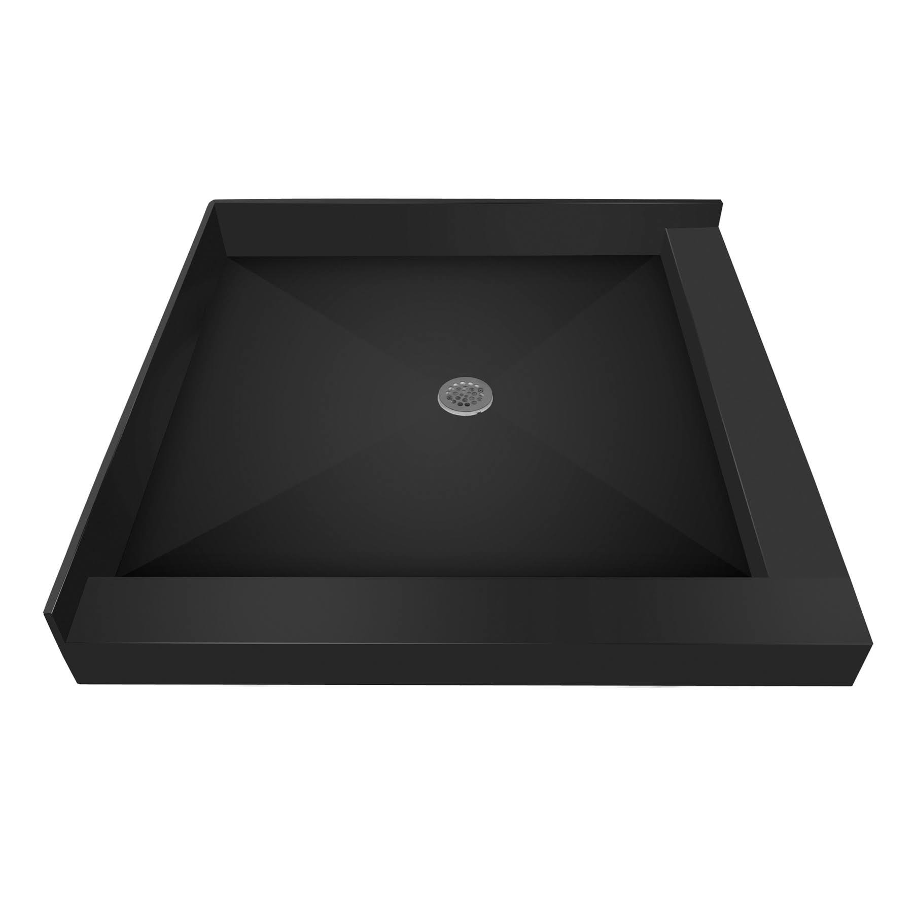 Tile Redi Double Curb Shower Pan; 7&& H x 32&& W x 32&& D, Black