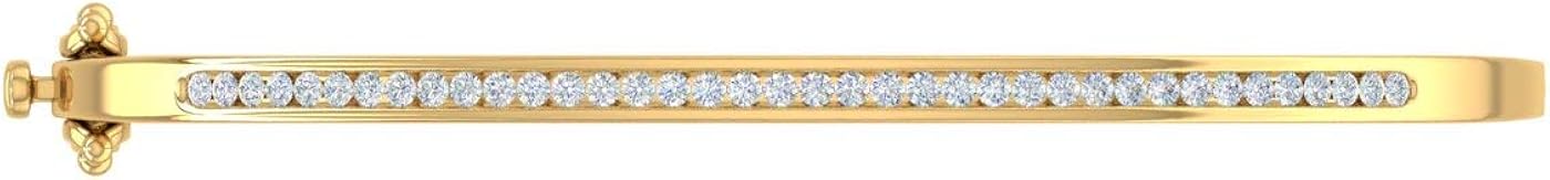 1/2 Carat Diamond Bangle Bracelet in 14K Gold (I1-I2 Clarity) (7 Inch)