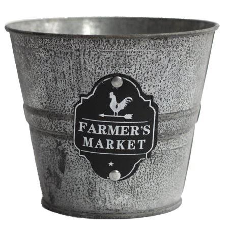 Patio Essentials 8 oz. Farmer's Market Citronella Bucket Candle, 6-Pack, Silver