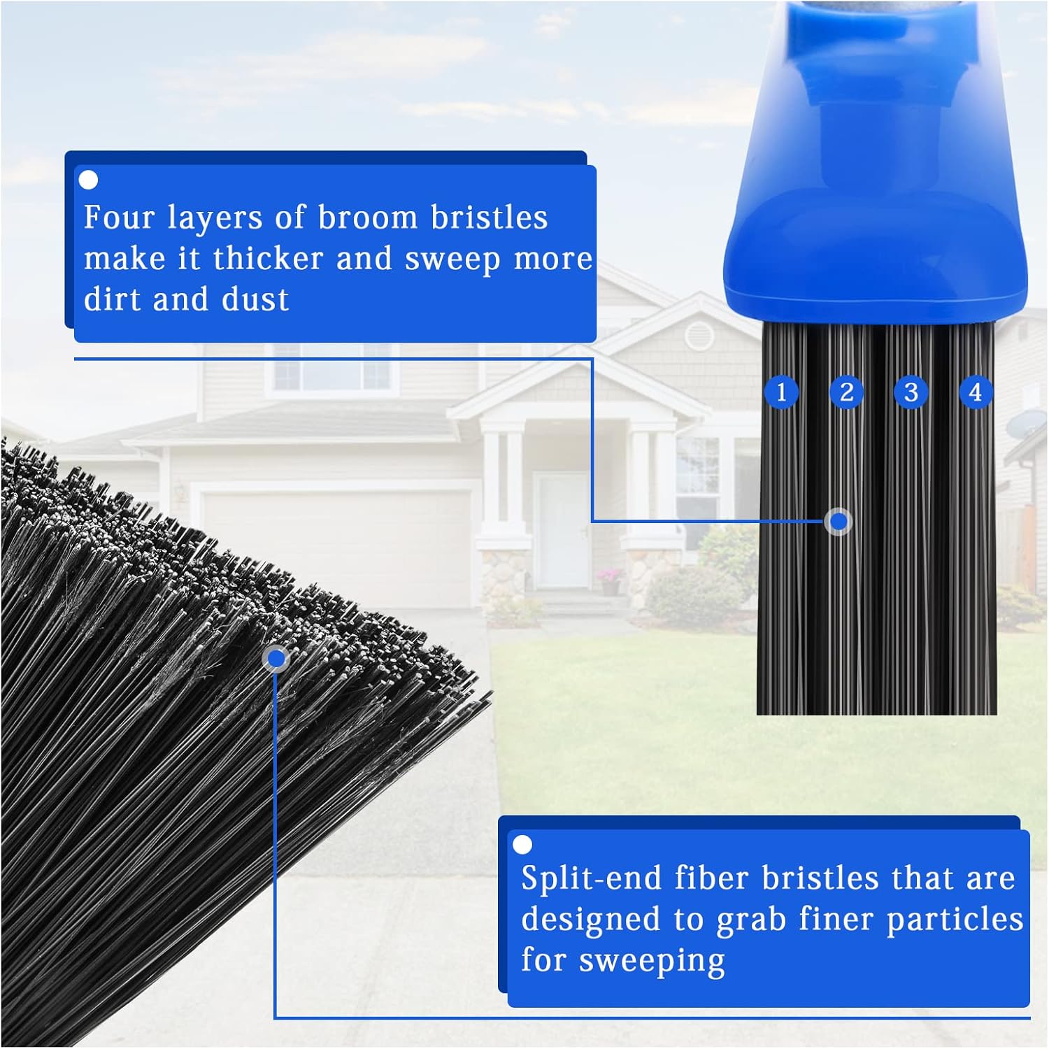 Lalafancy Outdoor Broom for Floor Cleaning, 48