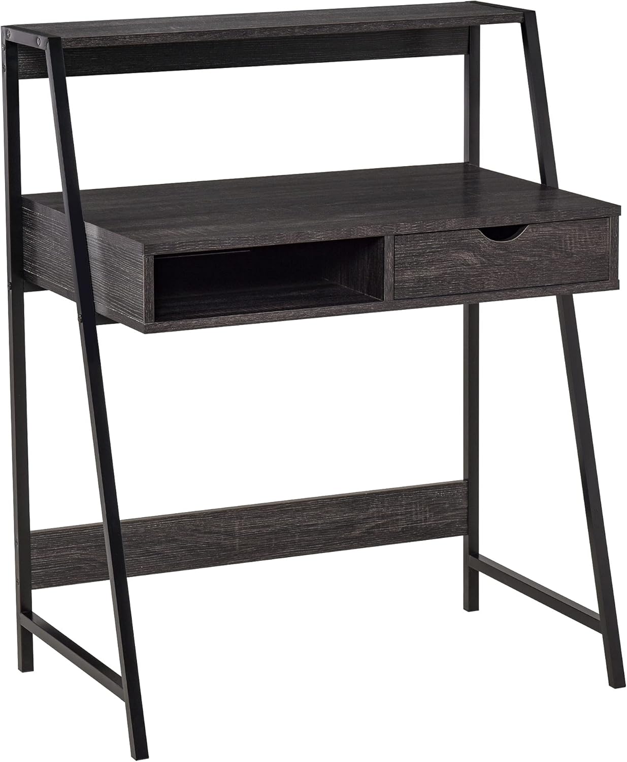 HOMCOM Home Office Desk, Computer Desk for Small Spaces, Writing Table with Drawer and Storage Shelves, Natural Pack of 2