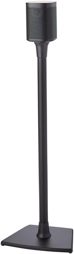 Sanus Wireless Sonos Speaker Stand for Sonos One, PLAY:1, & PLAY:3 - Audio-Enhancing Design With Built-In Cable Management - Single Stand (Black) - WSS21-B1 Pack of 2