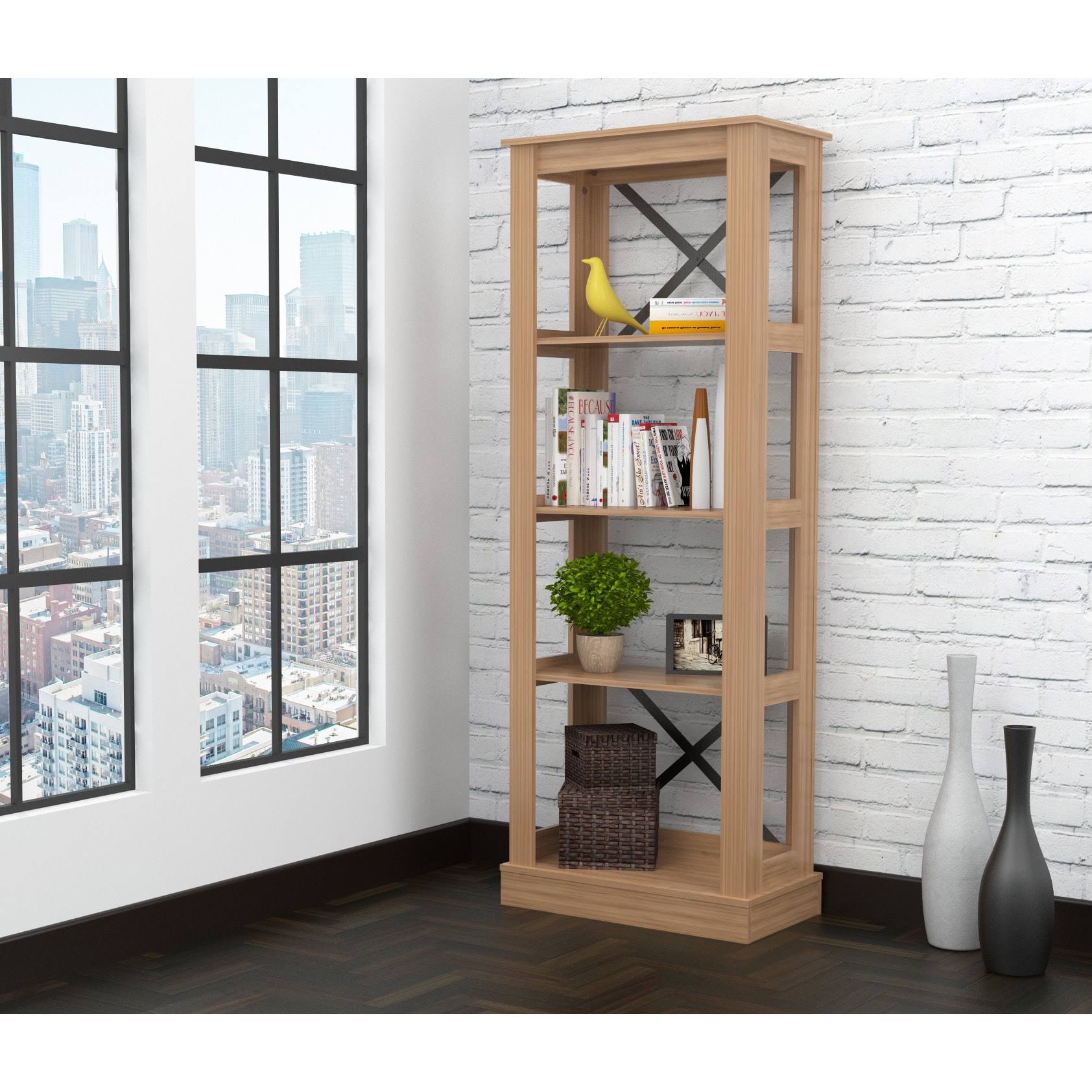 Inval Urban Open Back Bookcase - Brown Amaretto