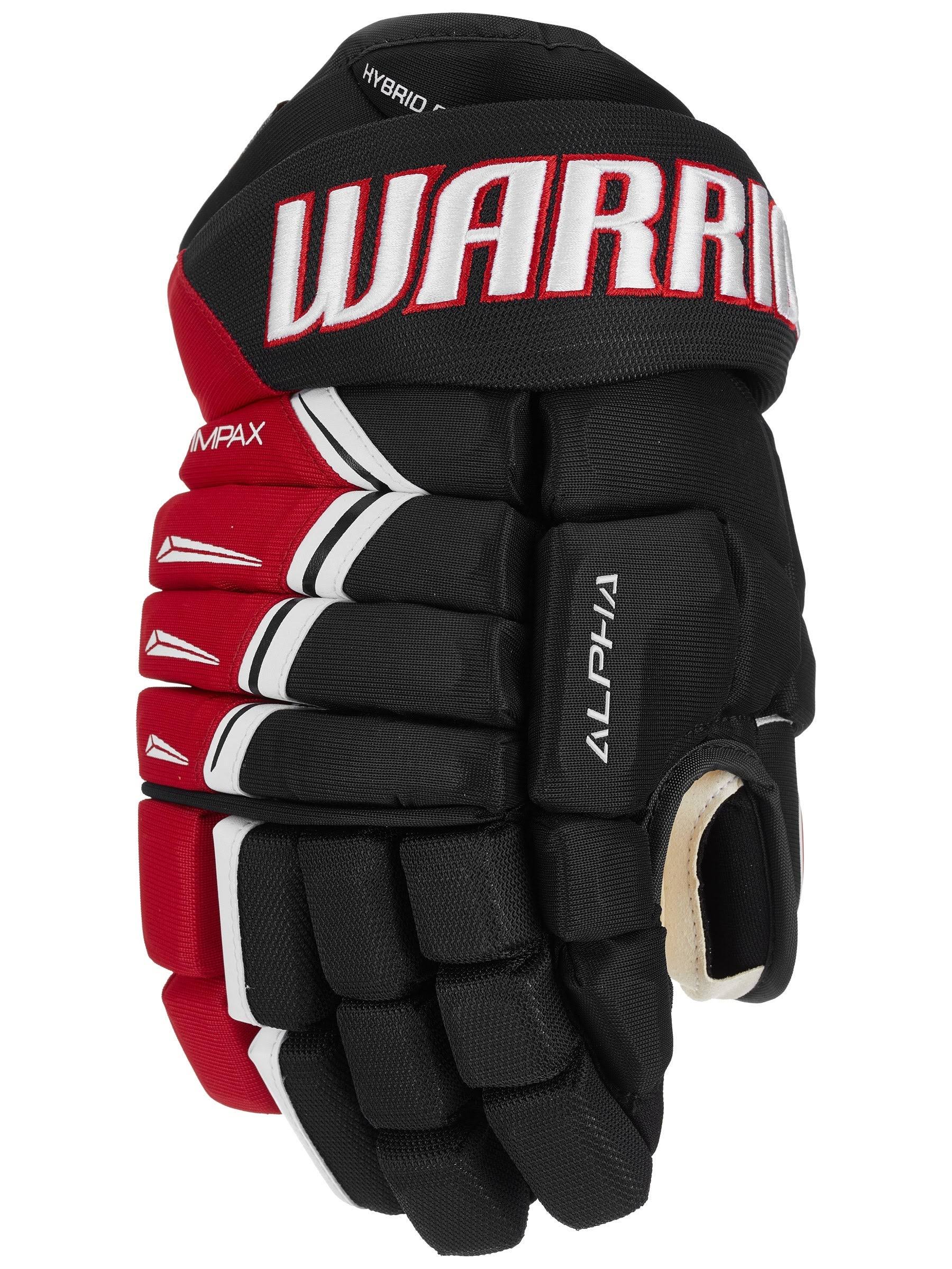 Warrior Alpha DX Pro Gloves Black/Red/White Jr 12