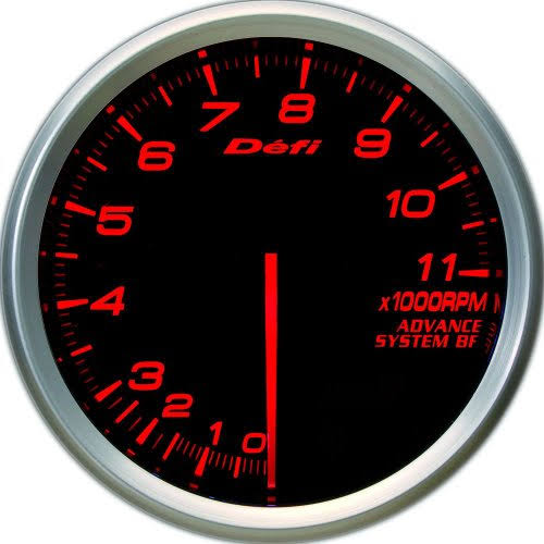 Defi DF11002 Advance BF Tachometer, 11000 RPM, Amber Red, 80mm
