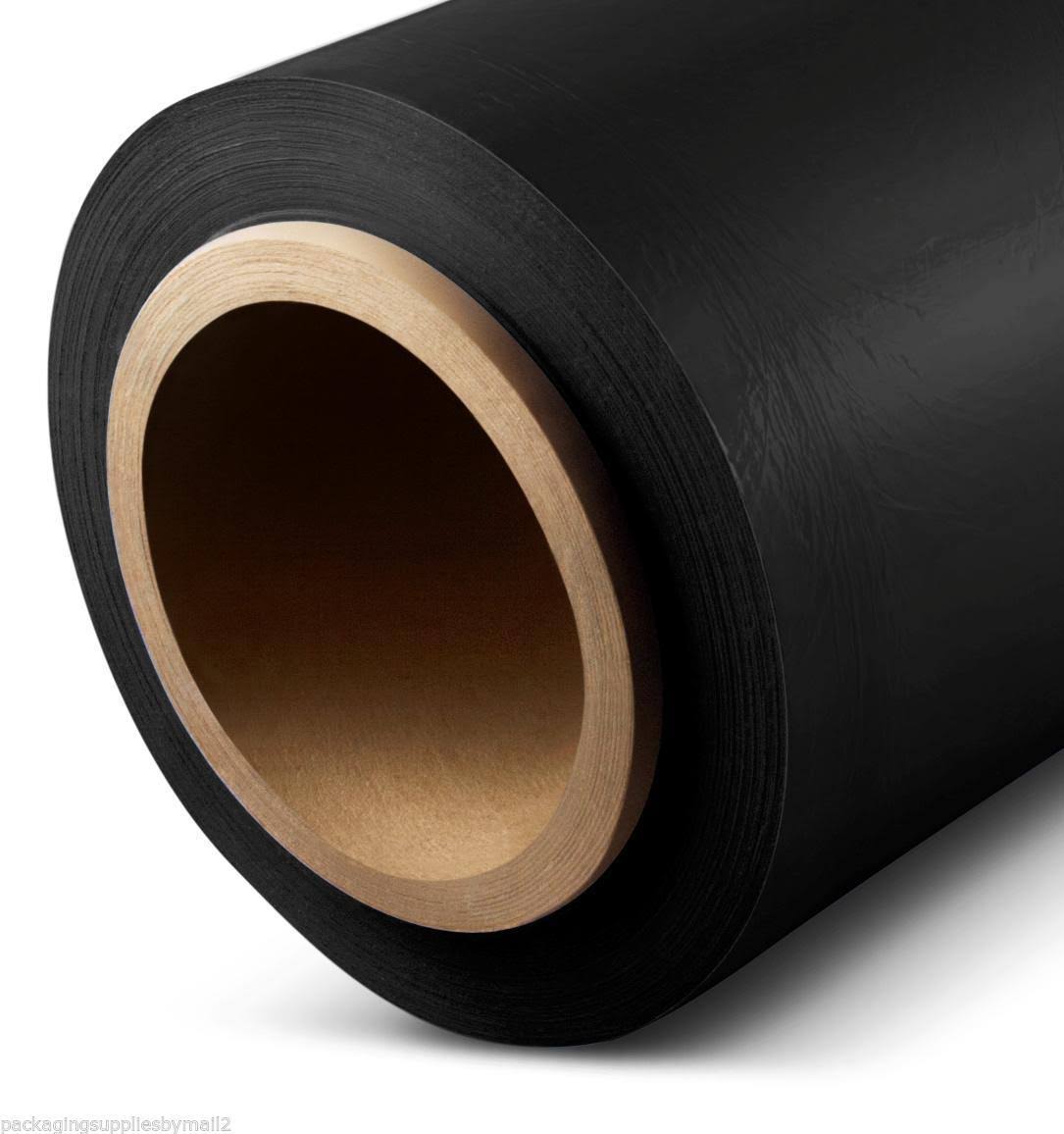 18 inch x 1000& x 80 Gauge Black Color Stretch Wrap Hand Film 8 Rolls