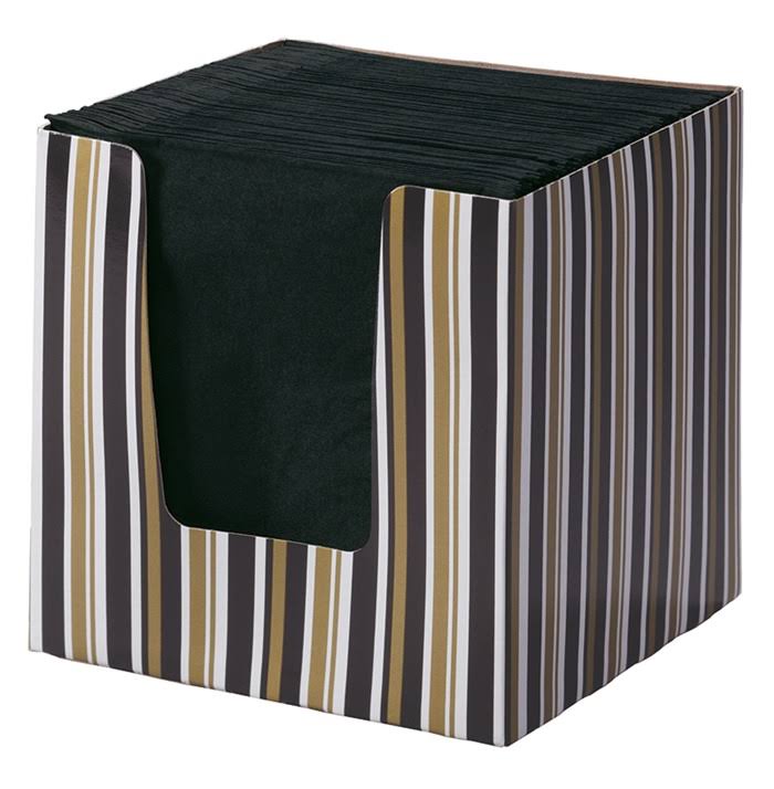 Black Beverage Napkins in Decorative Dispenser