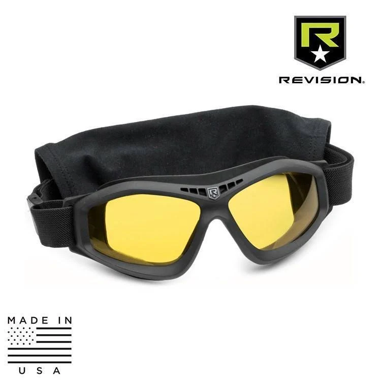 Revision Bullet Ant Ballistic Goggles Basic Kit - Yellow High-Contrast Lens Black Frame