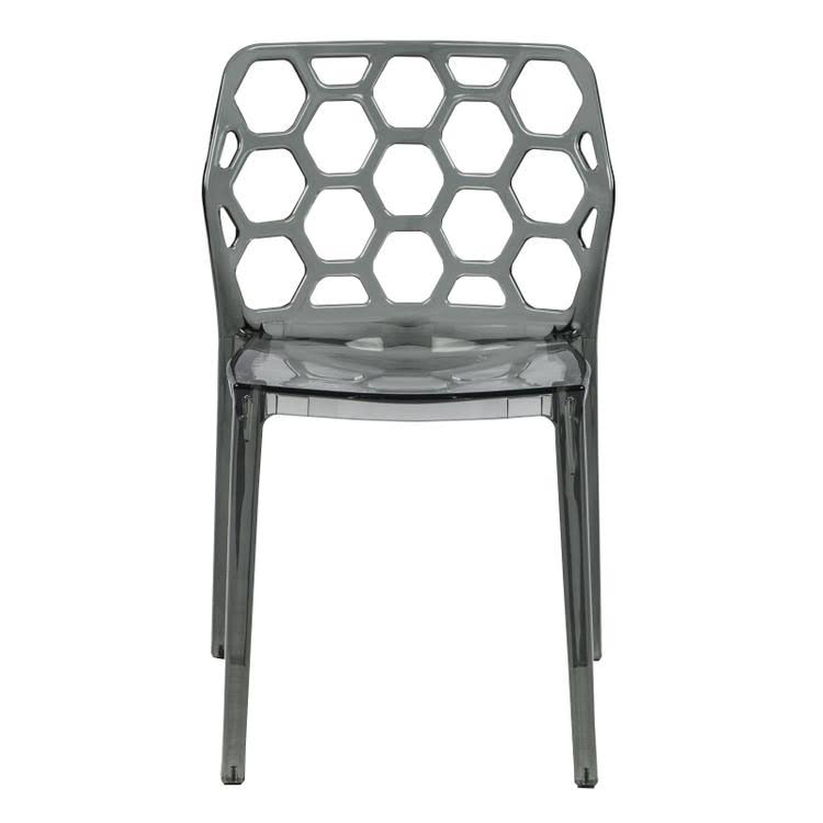 LeisureMod Modern Dynamic Dining Chair - Set of 2-Color:Transparent Black