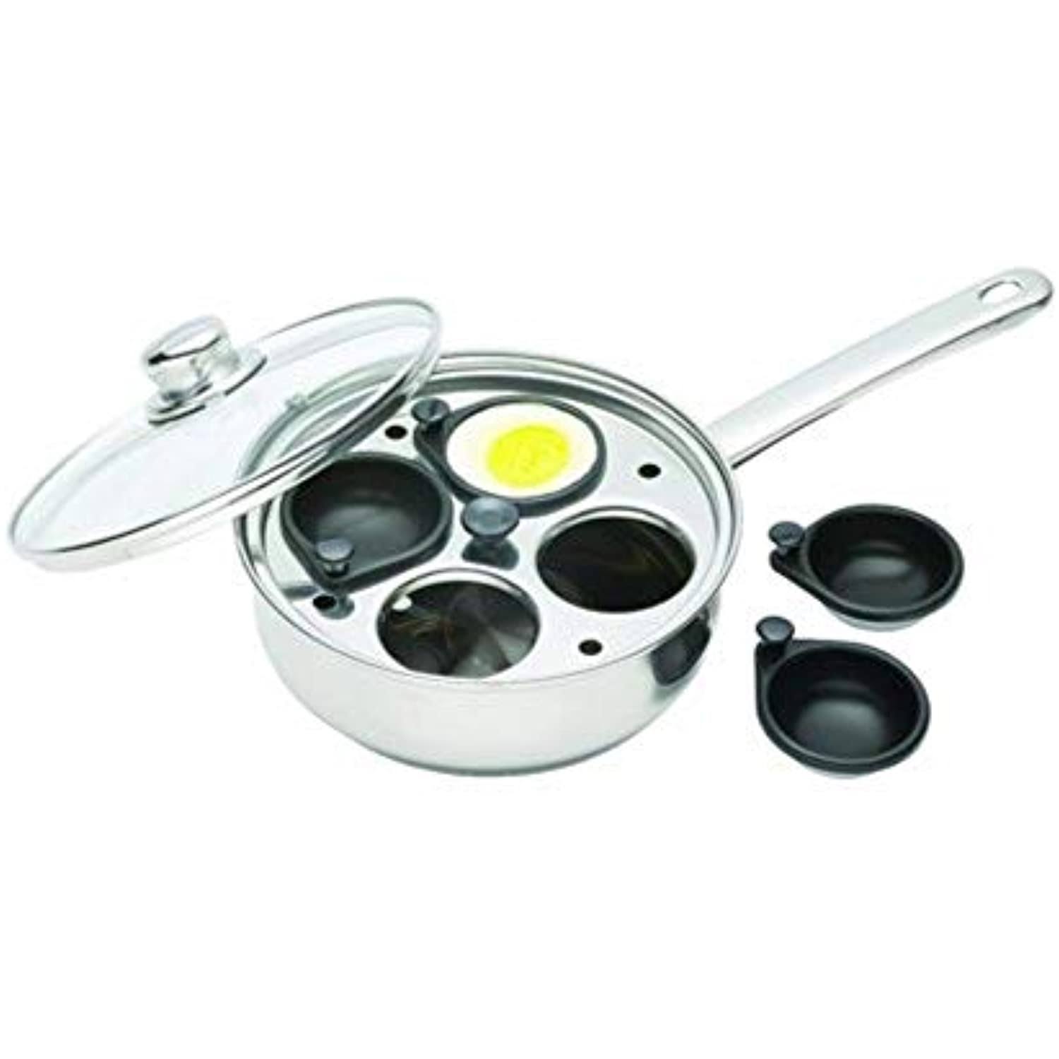 Clearview Kitchen Craft Stainless Steel 4 Cup Egg Poacher Set