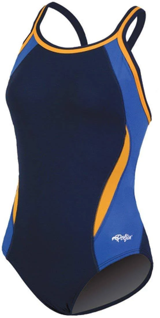 Dolfin Swimwear Color Block DBX Back - Navy/Blue/Gold, 30