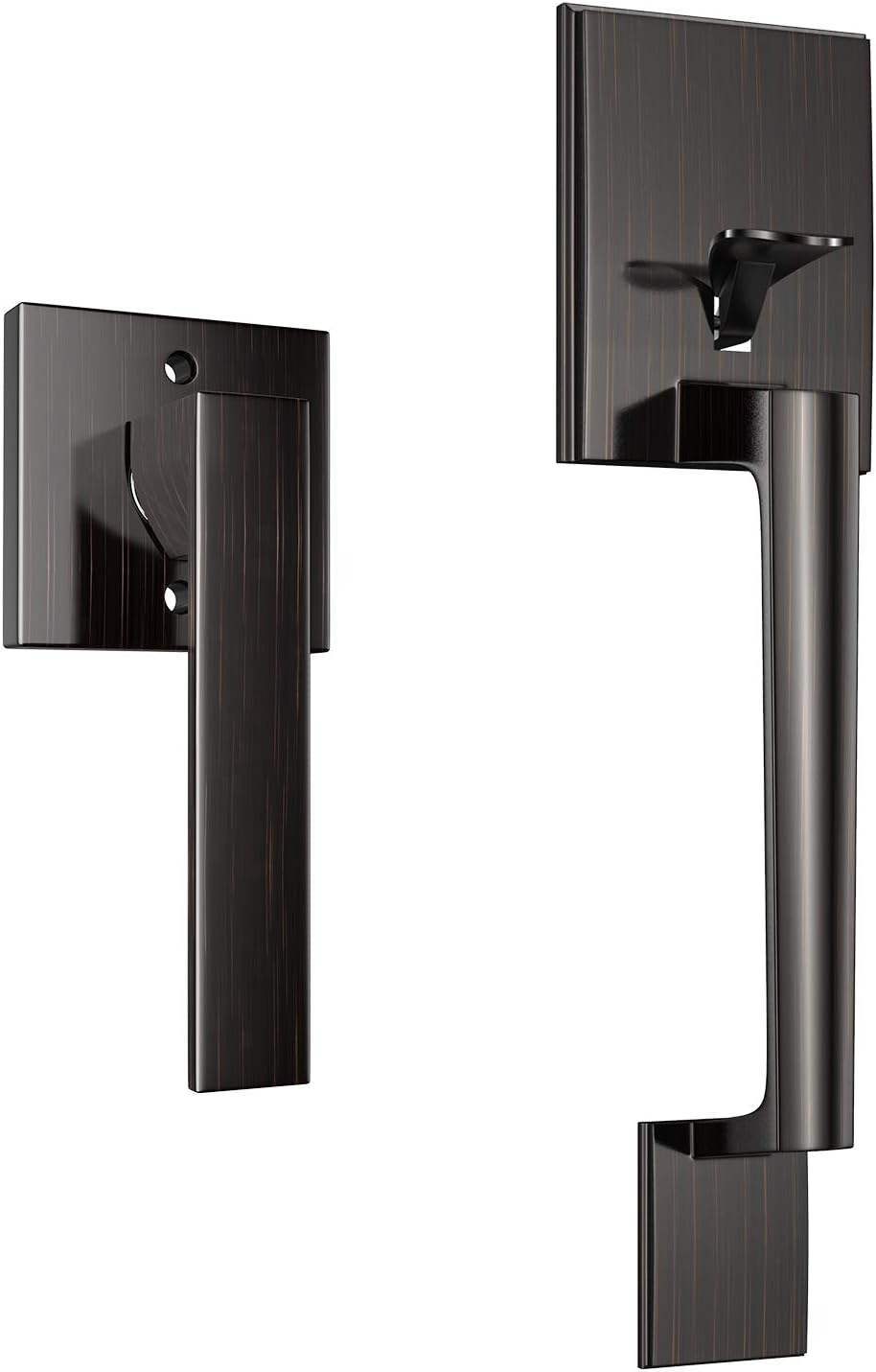 Oasbike Premium Single Handle Set, Front Door Handleset Entry Door Handle with Door Lever for Right & Left Sided Doors, Aged Bronze Finish Pack of 2