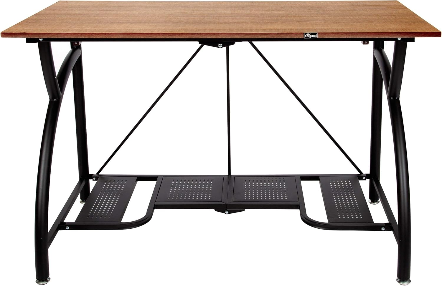 Origami Folding Computer Desk for Office Study Students Bedroom Home Gaming and Craft | Space Saving Foldable Design, Fits Dual Monitors and Laptop, Collapsible, No Assembly Required | Black, Large (RDE-01)