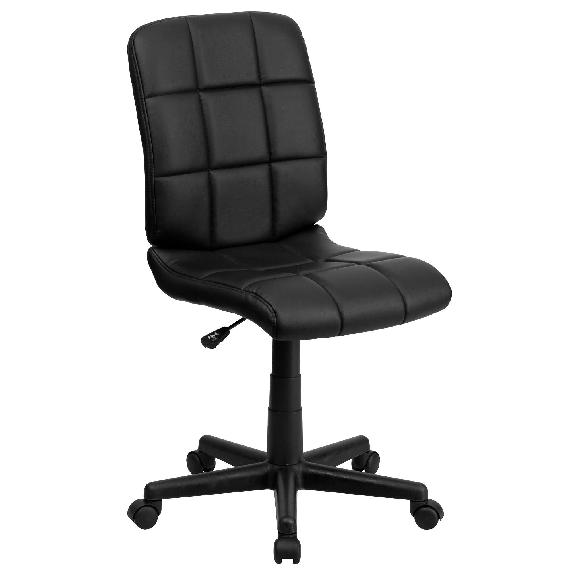 38.75x22 Black Contemporary Mid Back Swivel Task Office Chair with Dual Wheel Casters