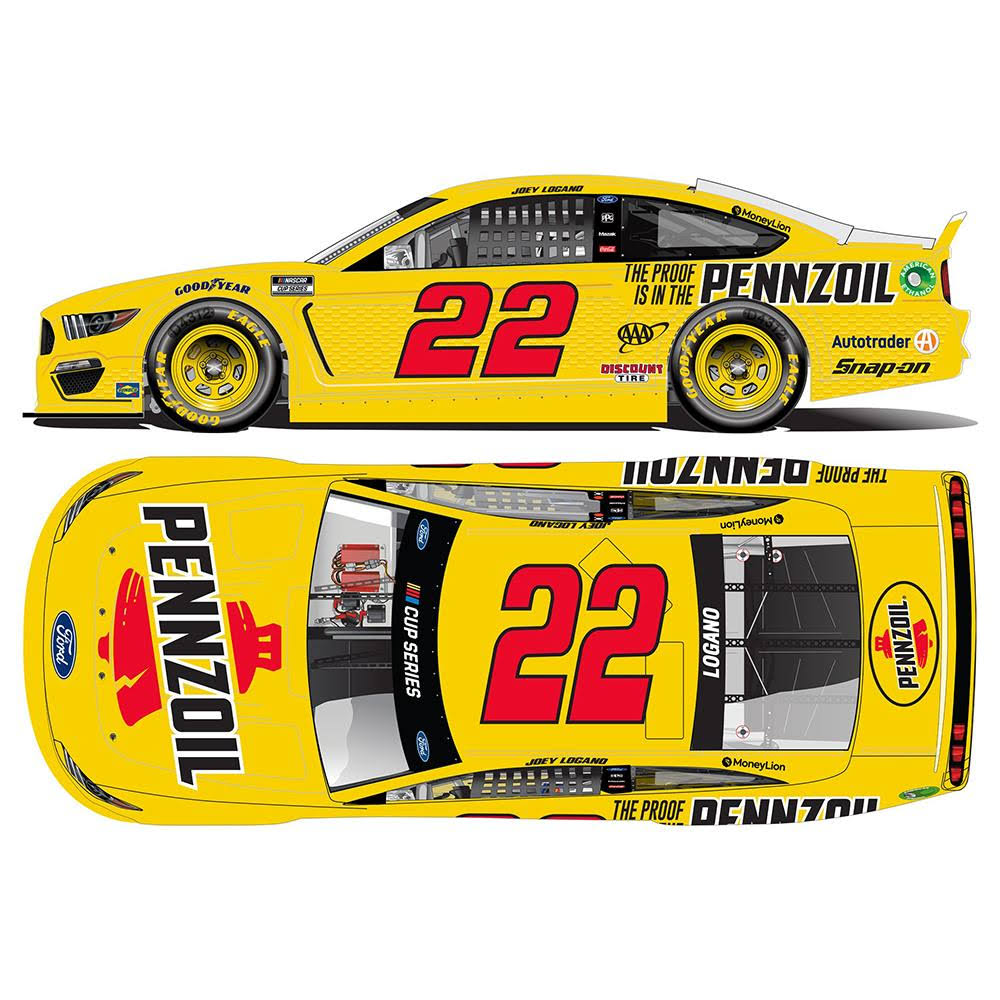 Action Racing Joey Logano 2021 #22 Pennzoil 1:24 Regular Paint Die-Cast Ford Mustang