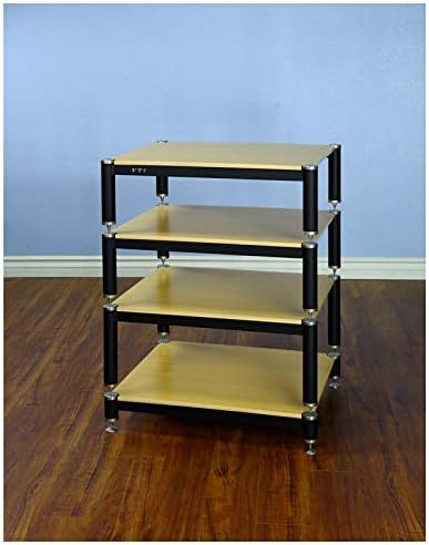 VTI BL404 4 Shelf Audio Rack-Silver/Black/Oak
