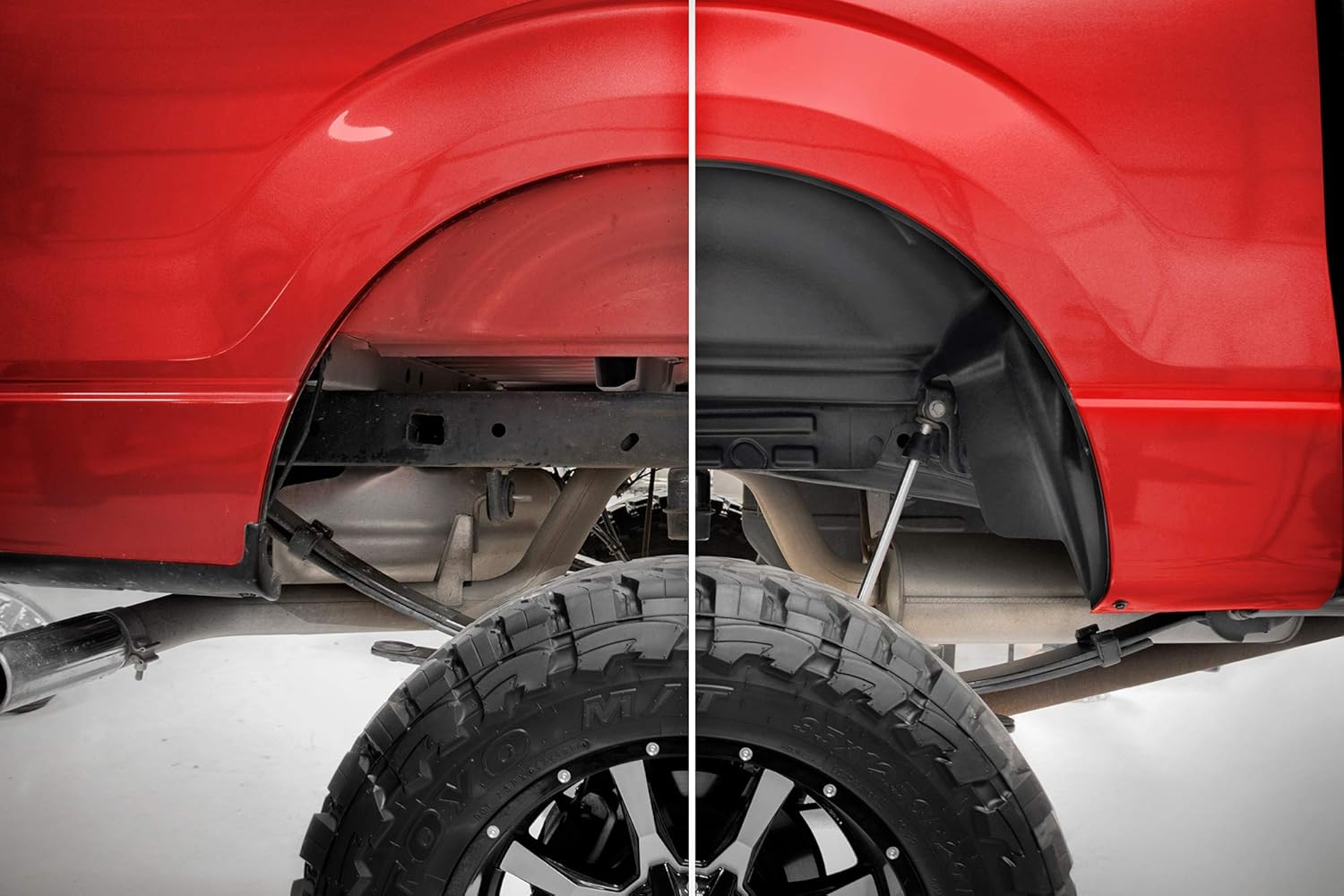 Rough Country Rear Wheel Well Liners for 2015-2020 F-150-4515, Black