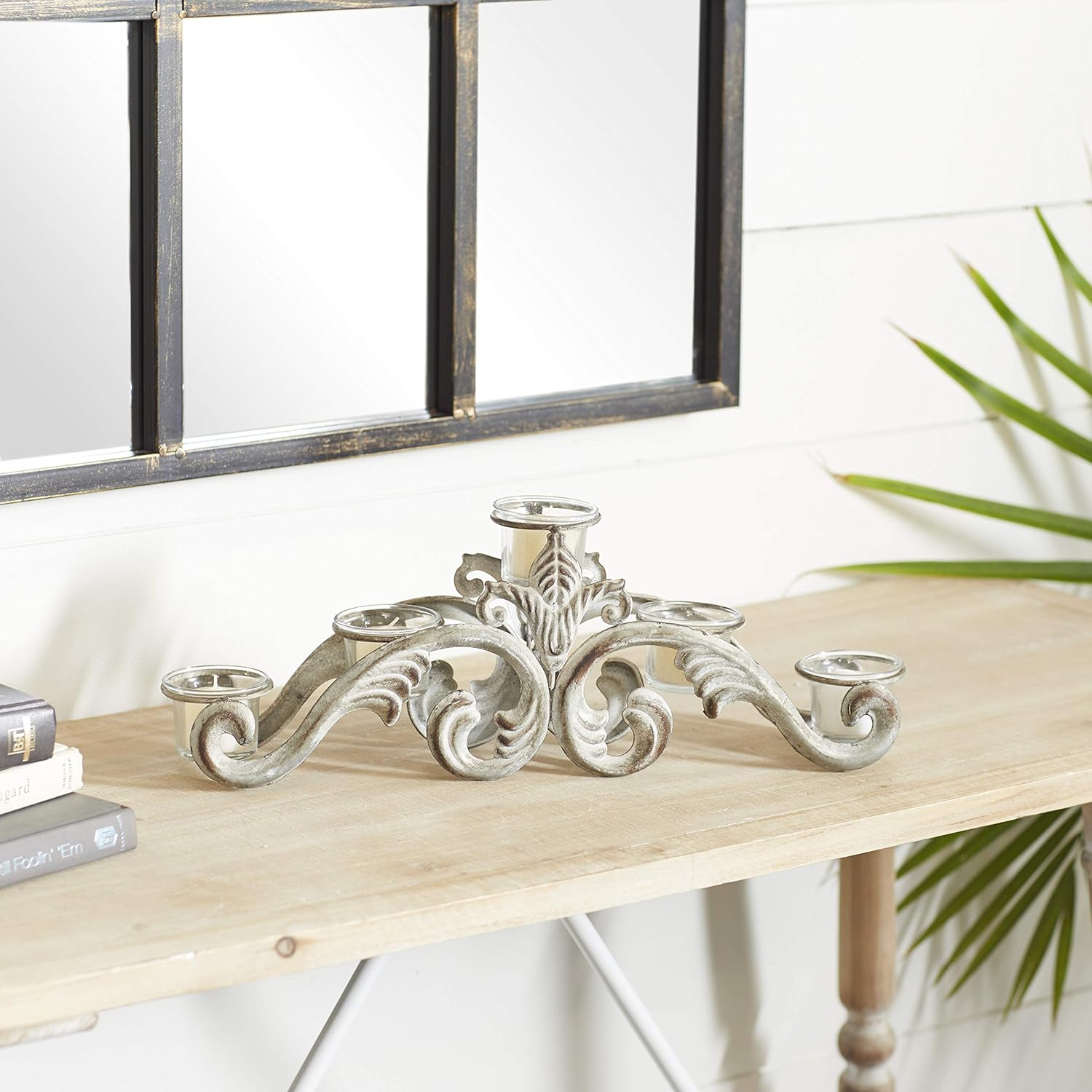 Deco 79 Gold Metal Contemporary Candelabra, 16 x 18 x 5 Inches Pack of 2