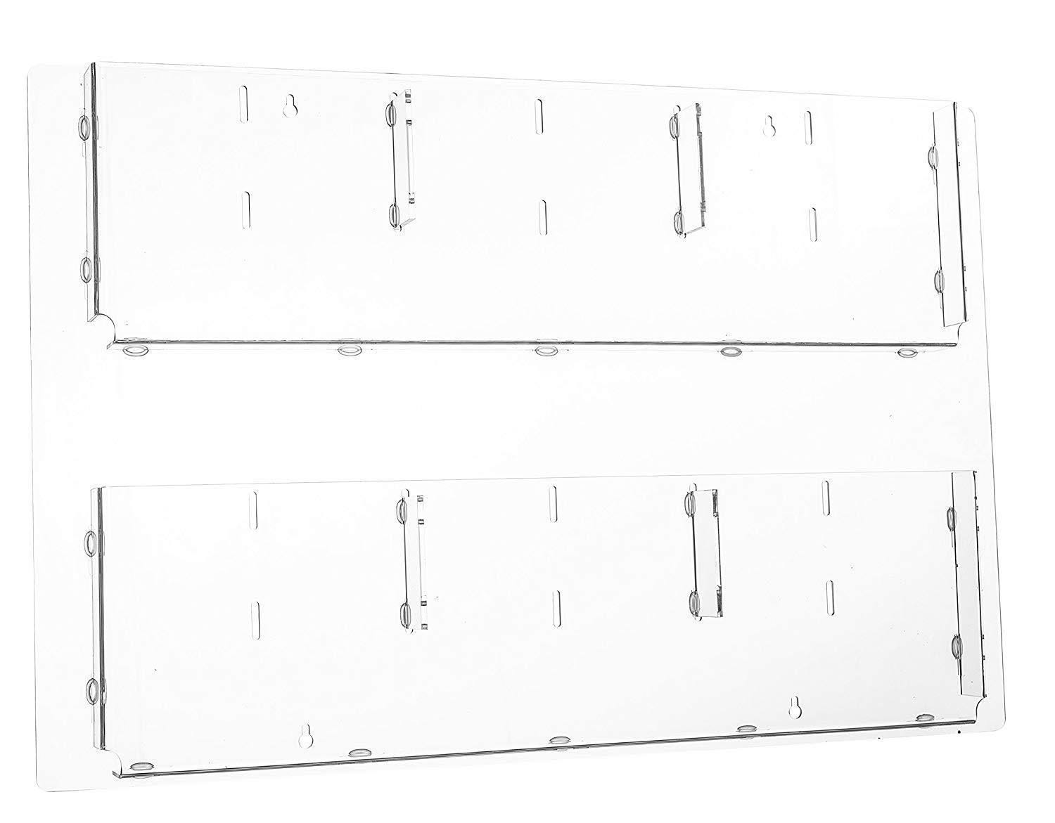 AdirOffice 640-3020 30x22 x 20x22 Hanging Magazine Rack with Adjustable Pockets Clear