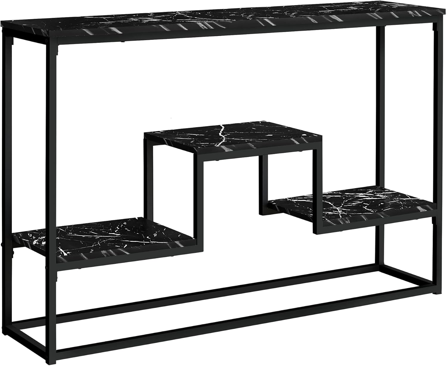 Monarch Specialties Rectangular Long Narrow 3 Storage Shelves-for Living Room or Entryway-Multi-Tier Console Table, 48