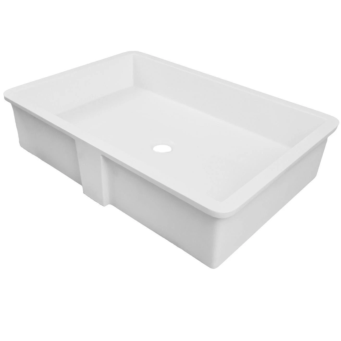 Decolav 1839-24-SSA White Solid Surface Rectangular Undermount Lavatory
