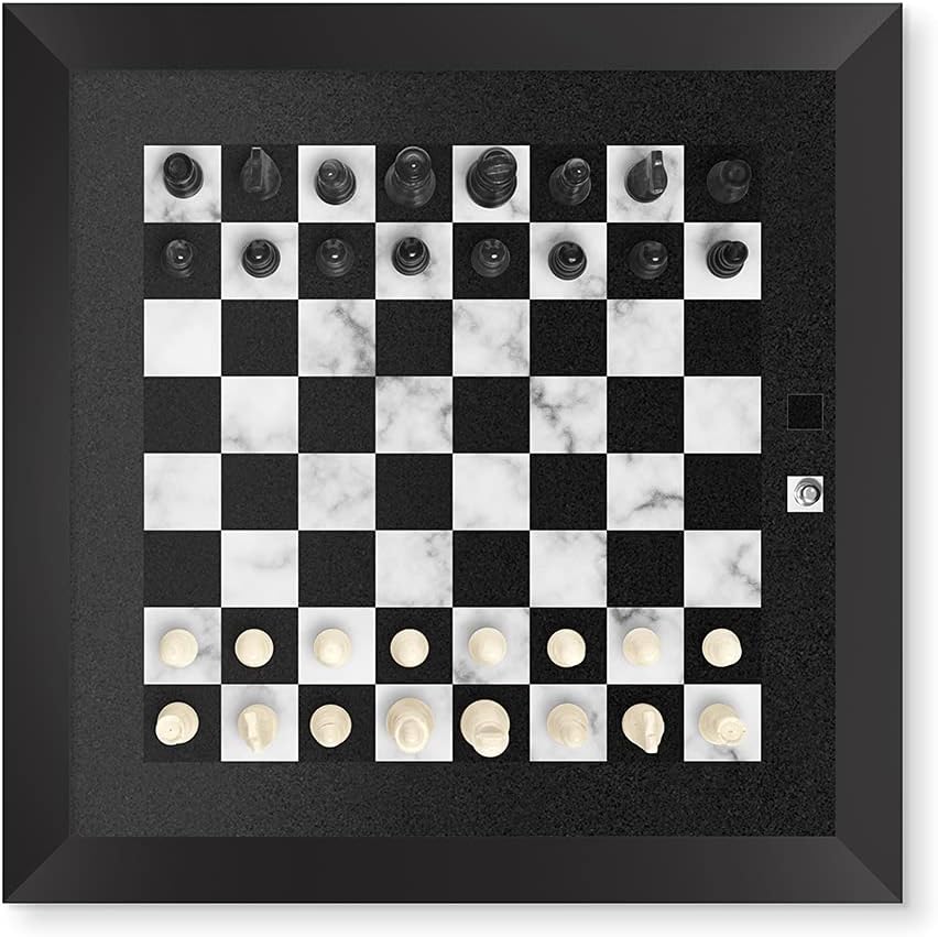 Home Magnetics Magnetic Wall Chess Set, Black | Wall Mounted Chess Board Game | Framed Wooden Chess Set with Magnetic Pieces Pack of 2