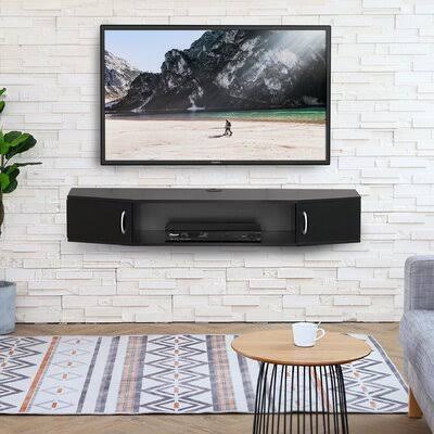 Kyte Floating TV Stand for TVs Up to 65x22 Wade Logan Color: Black
