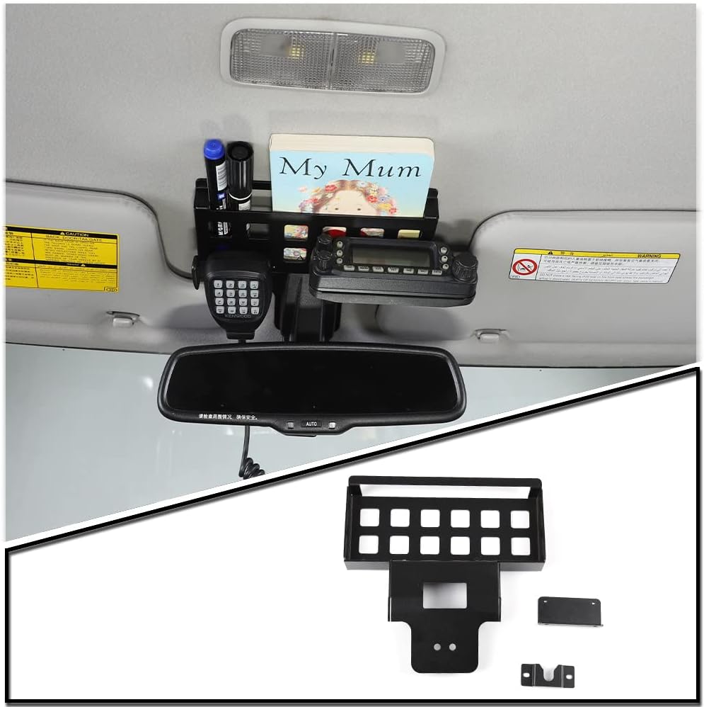 LLKUANG Rearview Mirror Storage Rack for Toyota FJ Cruiser 2007-2021 Aluminum alloy Car Inner Rearview Mirror Multifunctional Storage Frame(Left hand drive)