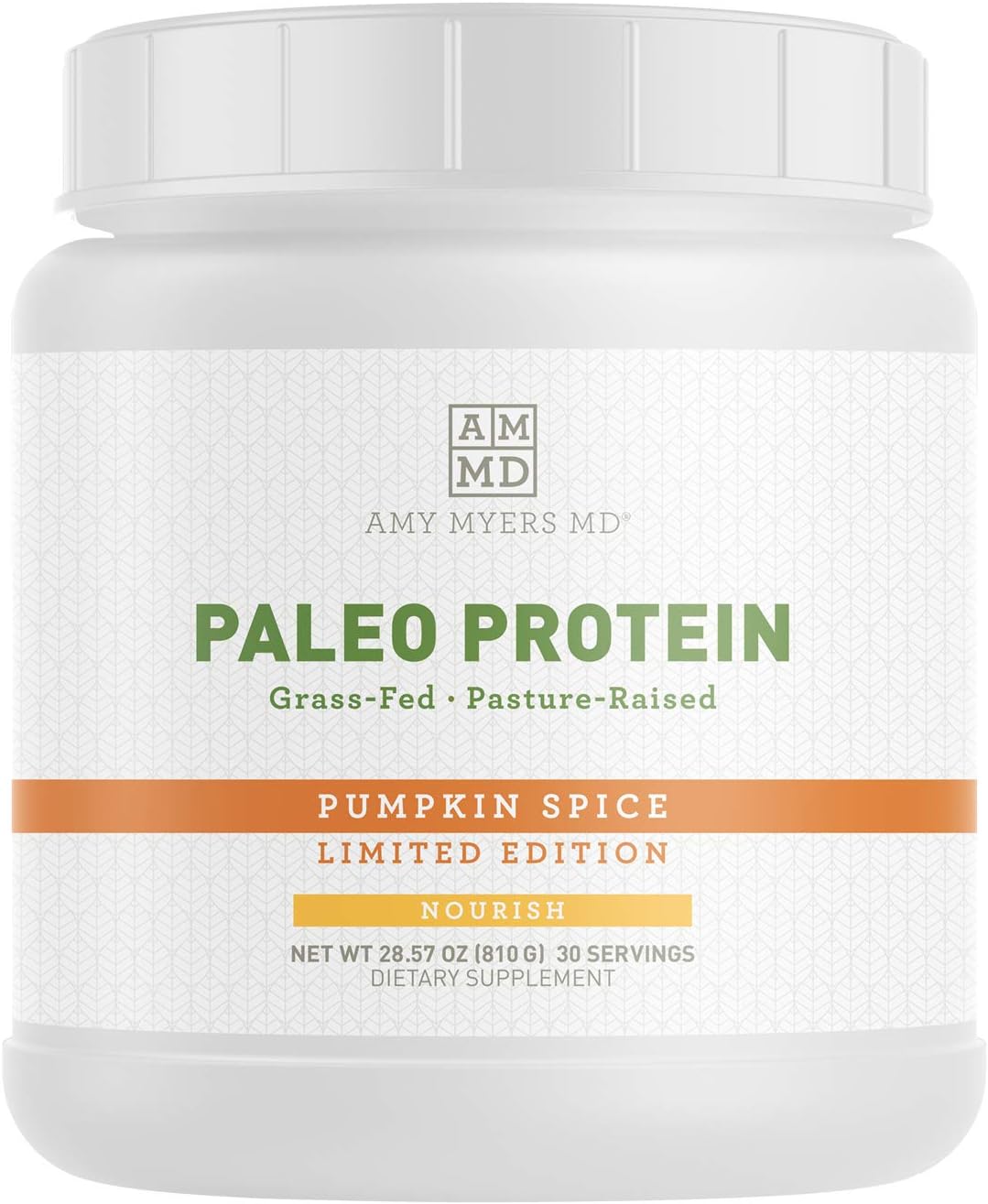 Seasonal Limited Edition Pumpkin Spice Pure Paleo Protein by Dr. Amy Myers – Clean Grass Fed, Pasture Raised Hormone Free Protein, Non-GMO, Gluten & Dairy Free – 21g Protein Per Serving Pack of 2