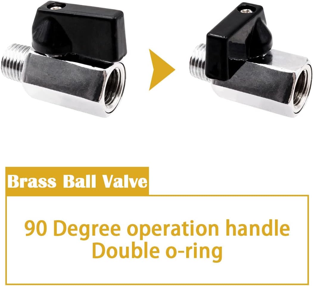 Tnuocke 2pcs Mini Ball Valve 1/4