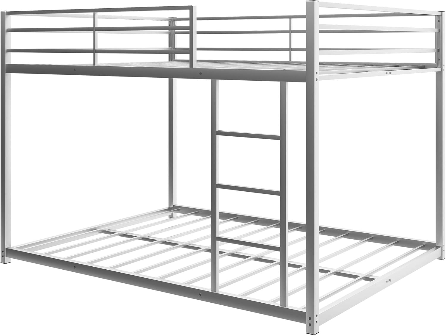 Metal Bunk Bed,Full Over Full Bunk Bed Frame,Heavy Duty Space-Saving Design,Easy Assembly with Safety Guard Rails & Side Ladder for Adults Children Teens
