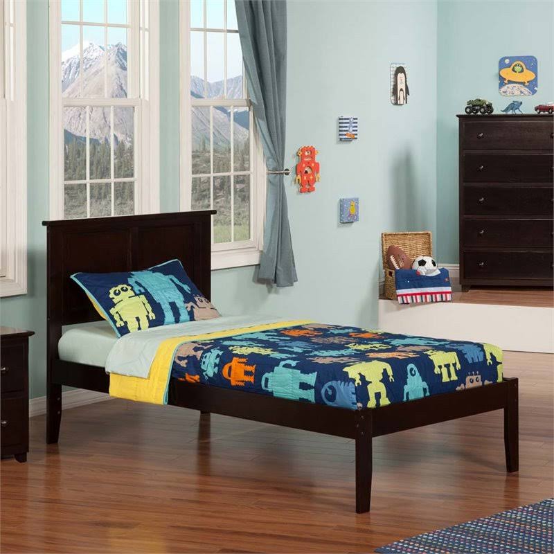 Leo u0026 Lacey Twin XL Panel Platform Bed in Espresso, Brown