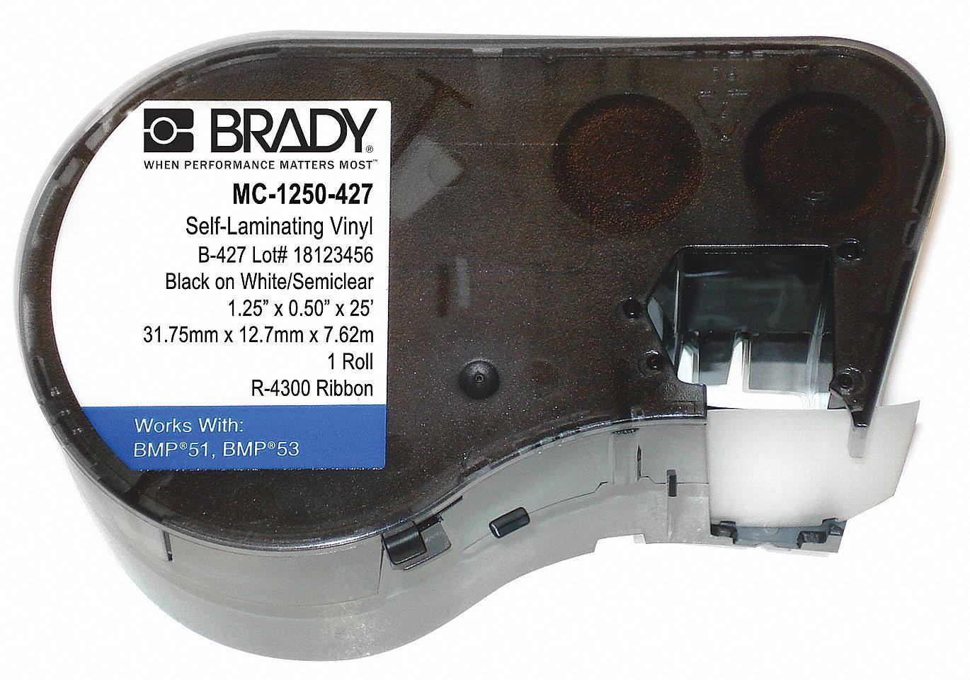 Brady MC-1250-427 Label Cartridge Black/White/Clear