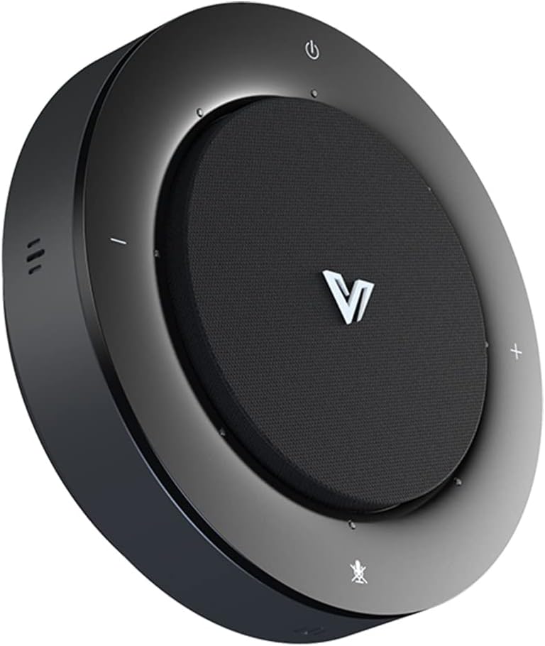 AV Access USB Speakerphone Full-Duplex Audio, with 4 Mics Beamforming, 5 Meter 360&deg; Voice Pickup, Loud and Clear, Echo Cancellation, Computer Microphone Speaker for Skype Zoom Teams Conference Calls