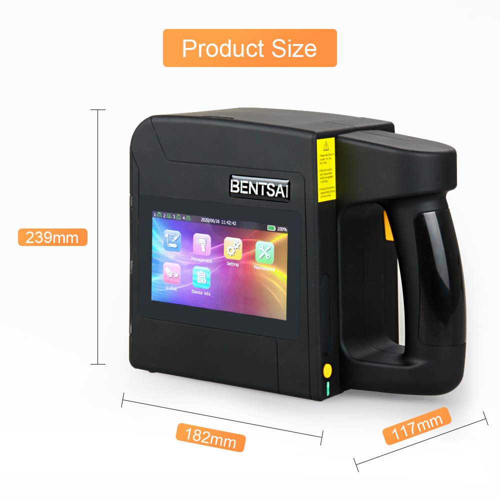 v4ink BENTSAI B80 Wide Format Inkjet Printer, Large-Character Inkjet Printer for Marking on Porous Surface Multicolor Bar Coder QR Code Expiry Date Coder Coding Machine for Logo, Label, Trademark