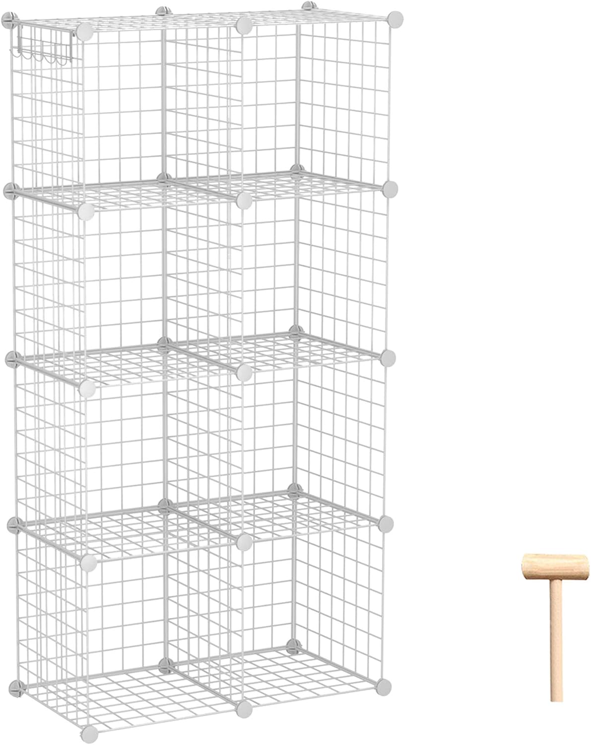 C&AHOME Wire Cube Storage Organizer, 8-Cube Metal Grids Storage, Storage Bins Shelving, Modular Shelves, DIY Closet Cabinet Ideal for Living Room, Home, Office 24.8