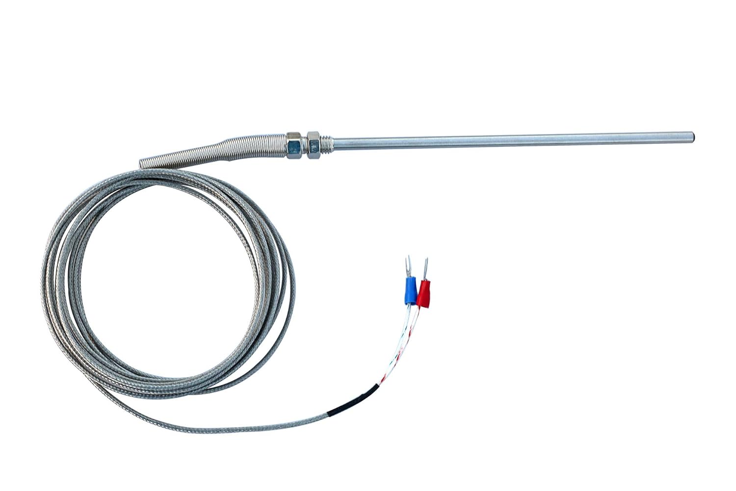 RuoFeng K Type Thermocouple Temperature Controller Sensor 9.8ft/3M Wire,150x5mm Stainless Steel Probe, 0-400° C Pack of 2