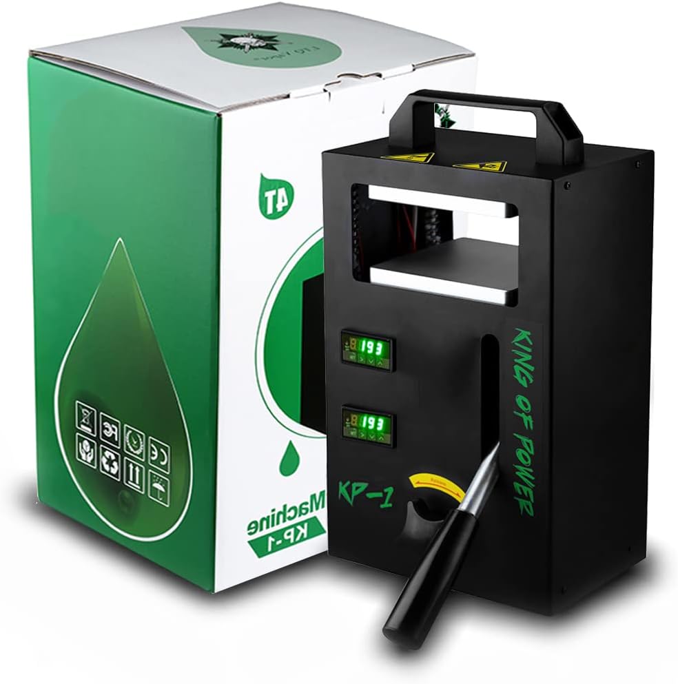 Tech-L 4T Hydraulic Heat Press Machine 600W Dual Heated Plates 4.5 x 4.7Inch Anodized 6061 Aluminum Plates with LCD Temperature Controller Box