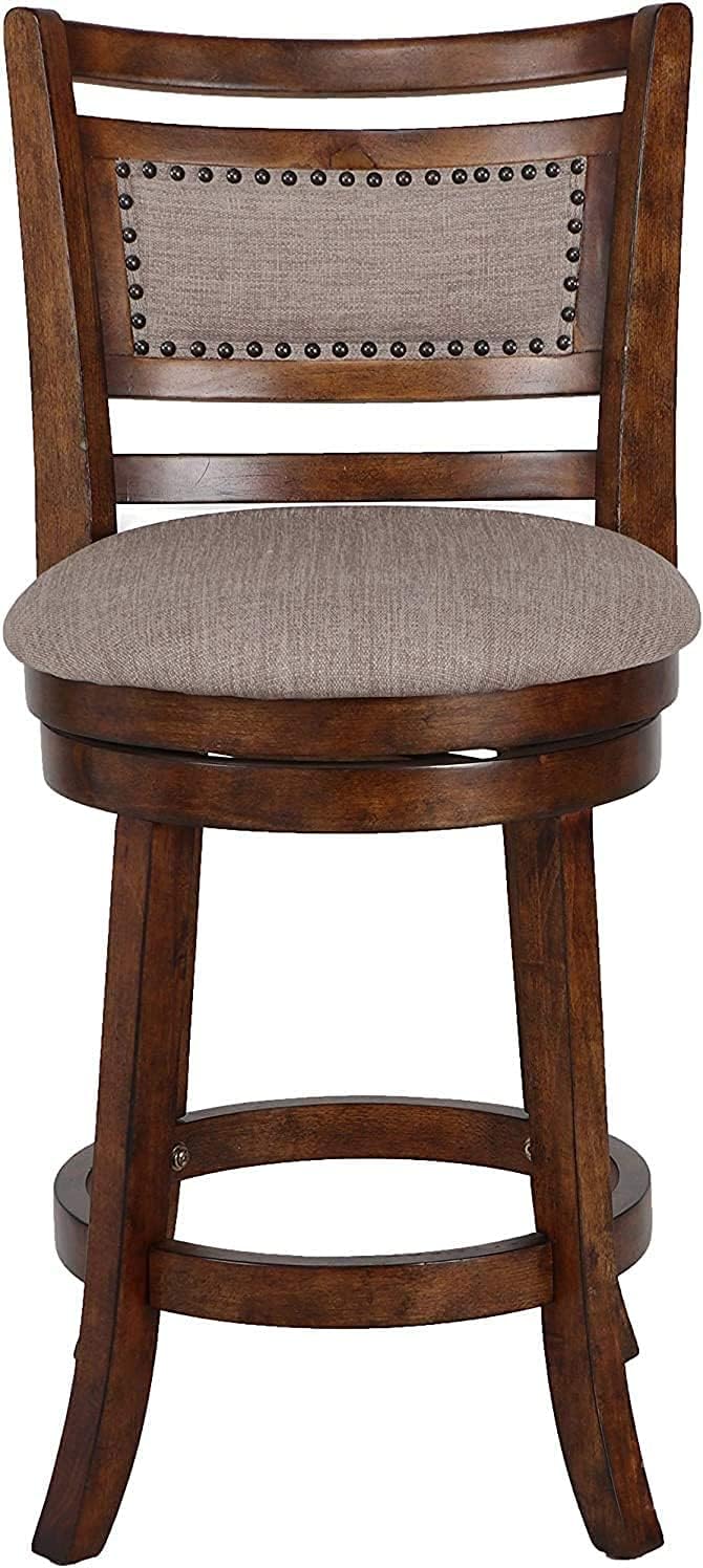 New Classic Furniture New Classic Bristol Swivel Counter Stool, Dark Brown/Black, 24-Inch