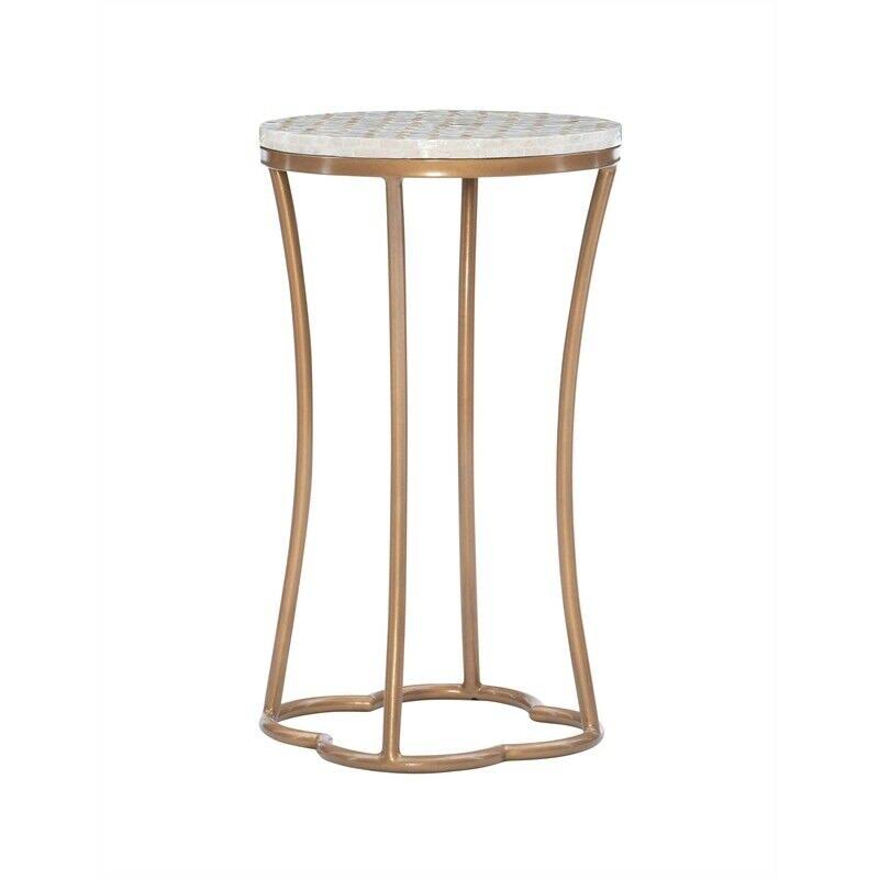 Linon Nolan Metal Accent Table in Gold - CYMX1949
