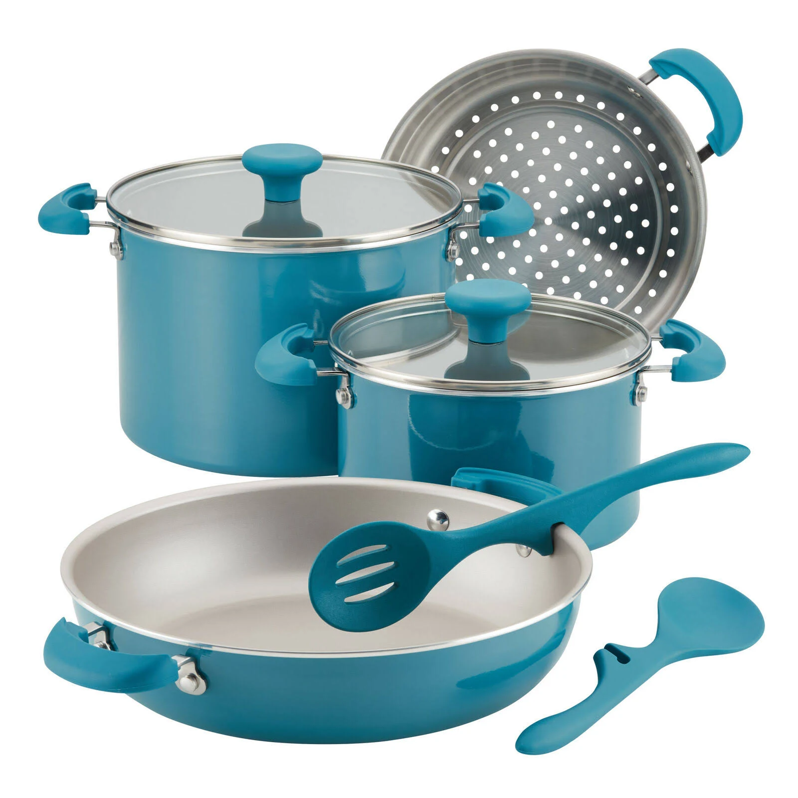 Rachael Ray Get Cooking! Stackable Nonstick Cookware Set, 8-Piece