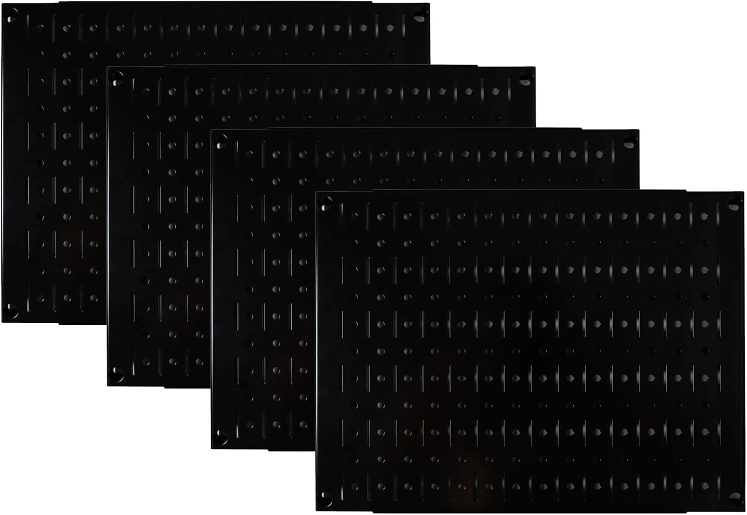 Pegboard Wall Organizer Tiles - Wall Control Modular Galvanized Steel Pegboard Tiling Set - Four 12-Inch Tall x 16-Inch Wide Peg Board Panel Wall Storage Tiles - Easy to Install (Metallic) Pack of 2