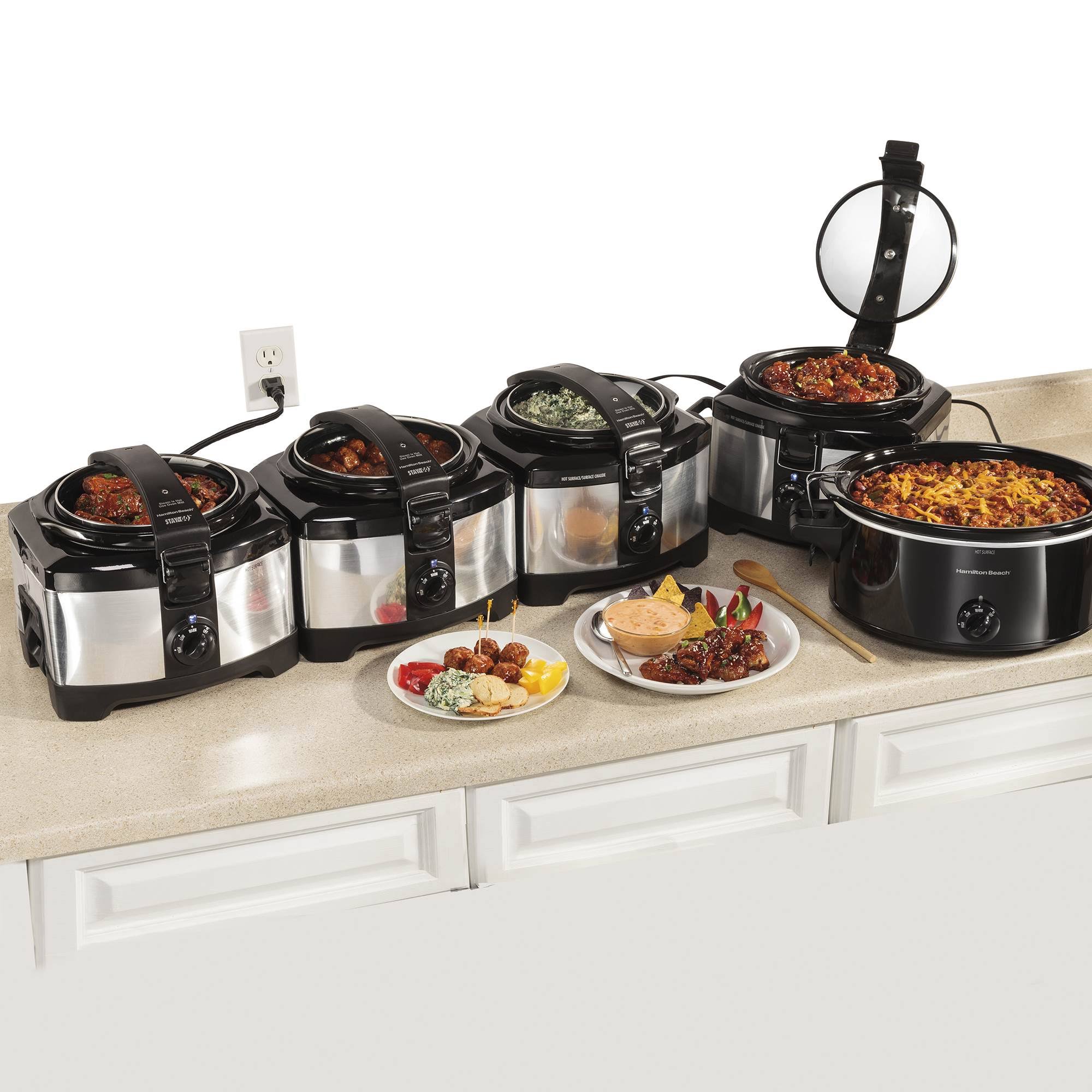 Hamilton Beach 33540A Connectables Slow Cooker, Silver, 4 Quarts