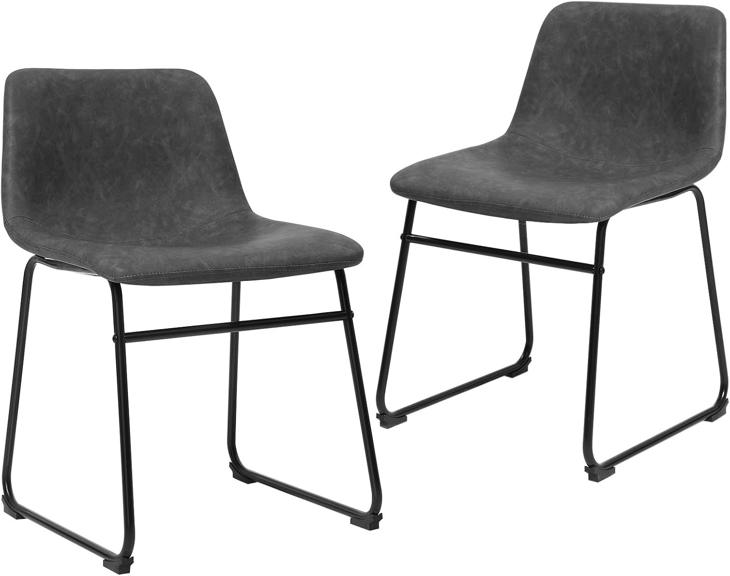 SONGMICS Set of 2 Dining Chairs with Backrest, Metal Legs, Comfortable Wide Seat, 18.9&rdquo;L x 21.2&rdquo;W x 29.9&rdquo;H, Retro Brown