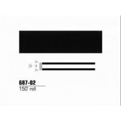 3M 68702 Scotchcal Striping Tape, Black, 1/4 in x 150 ft