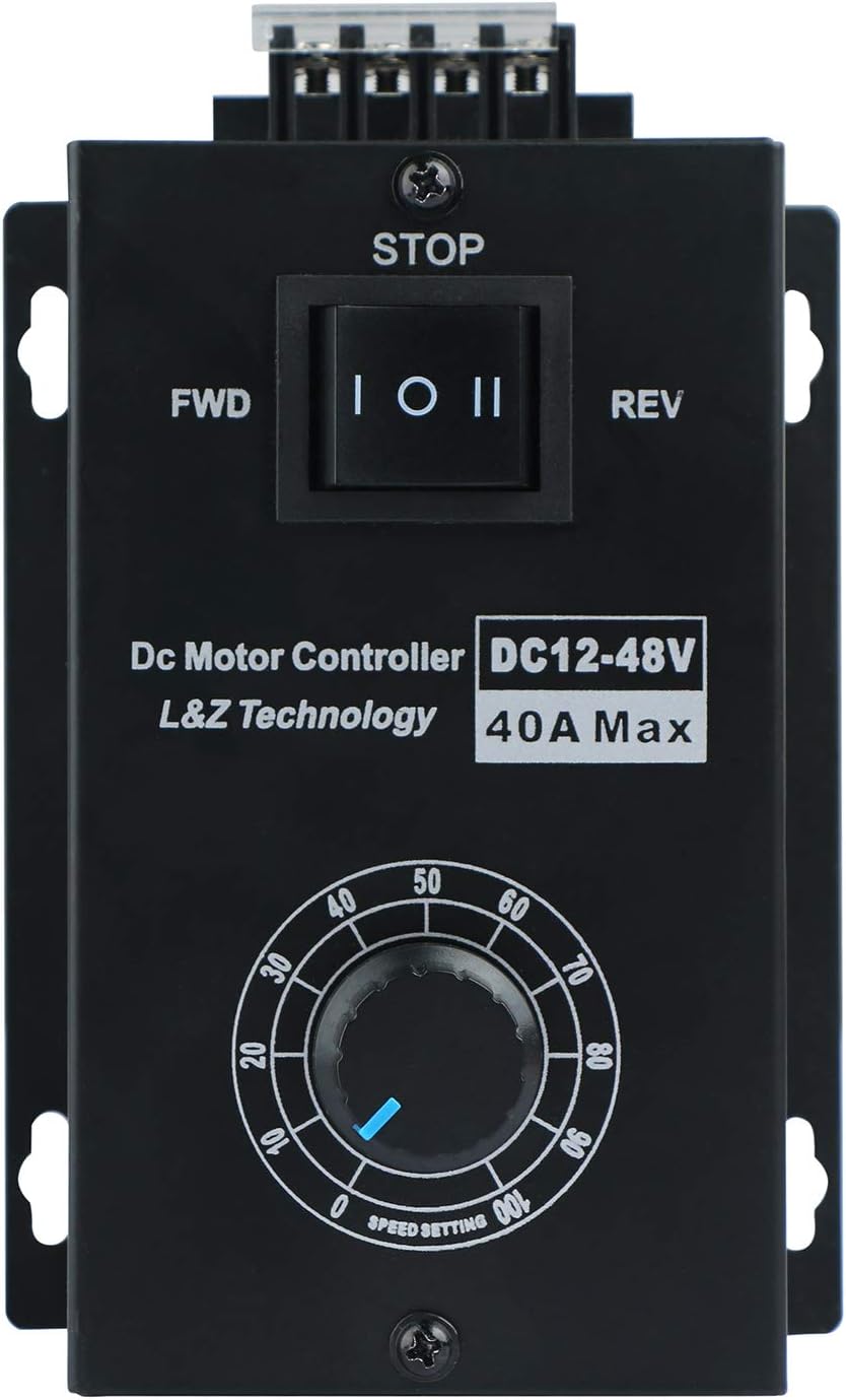 L&Z DC Motor Speed Controller PWM 12-48V 40A Brush Motor Adjustment Control Module 1200W 25kHZ Pack of 2